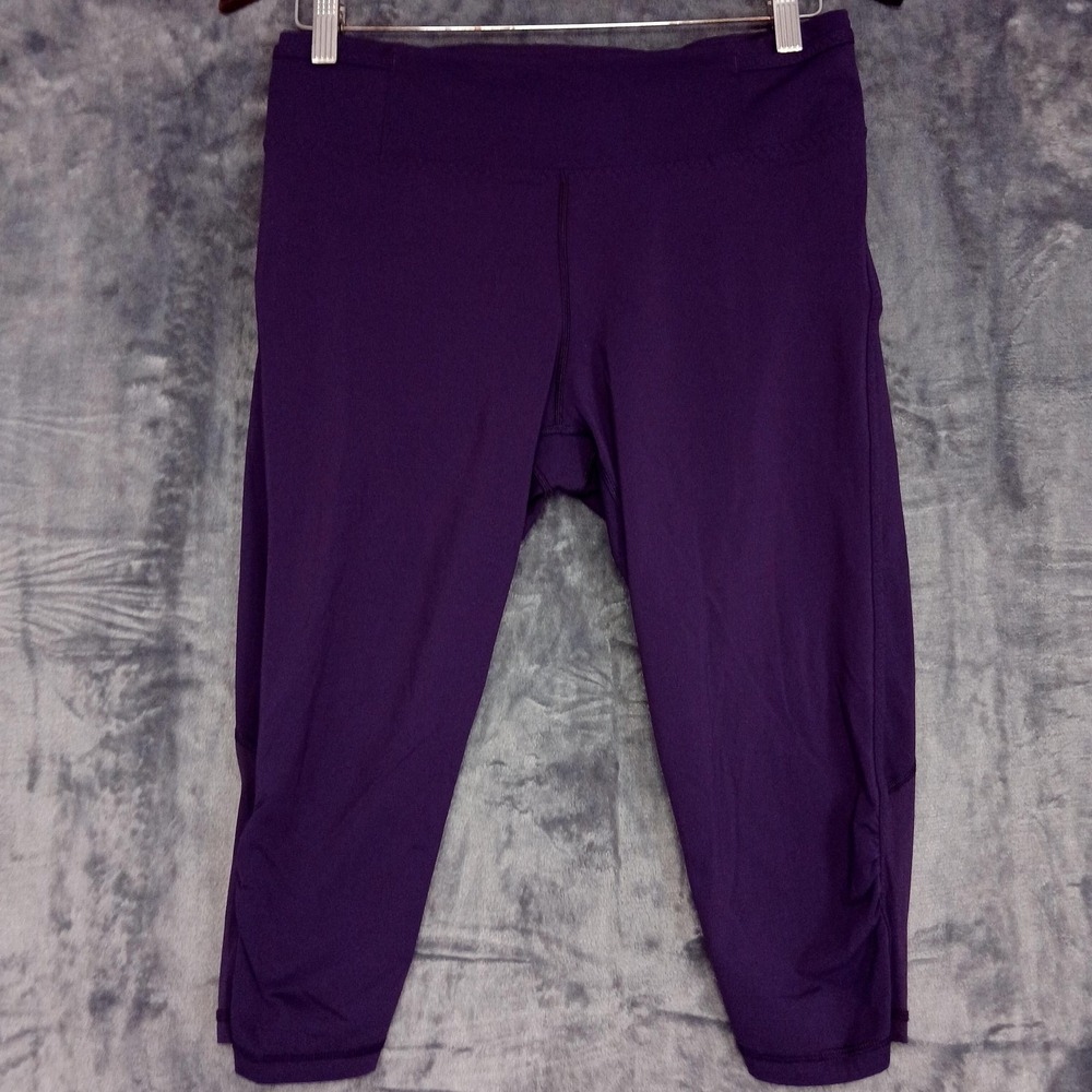 Lululemon Athletica Pants Womens 10 Purple Capri Running Zip Pocket‎ Reflective